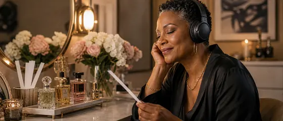 Listener enjoying an Audible story