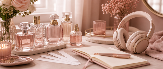 Fragrance Review themed Audible listening scene